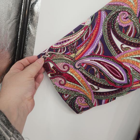 C.J. Banks Purple Pink Paisley Cropped One-Button Swing Jacket Women's Plus 2X - Picture 2 of 11